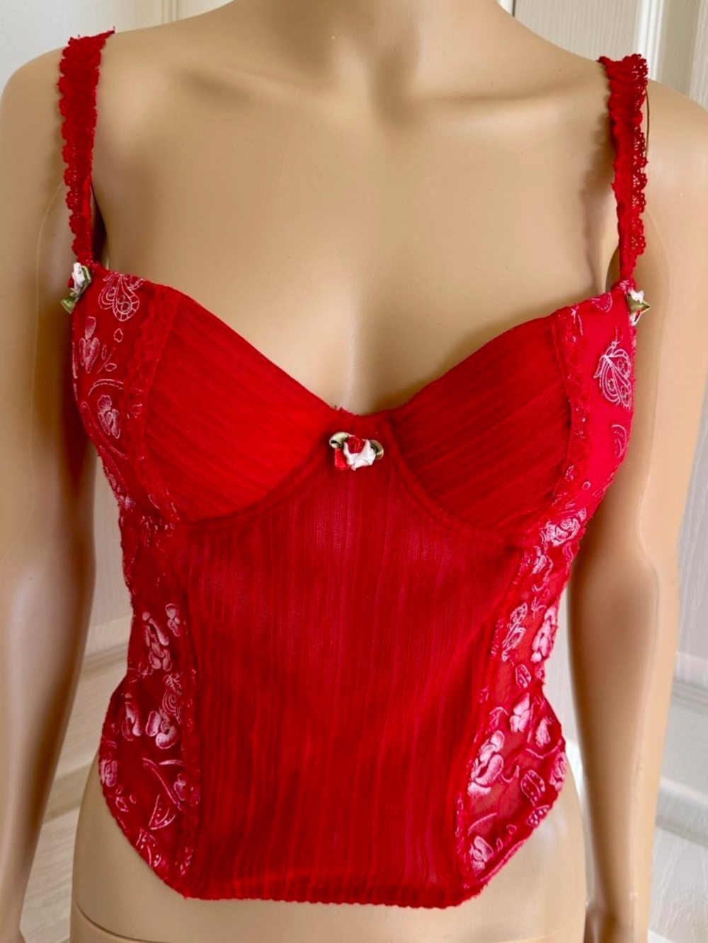 🌹VINTAGE🌹 Red Corset Top Size M